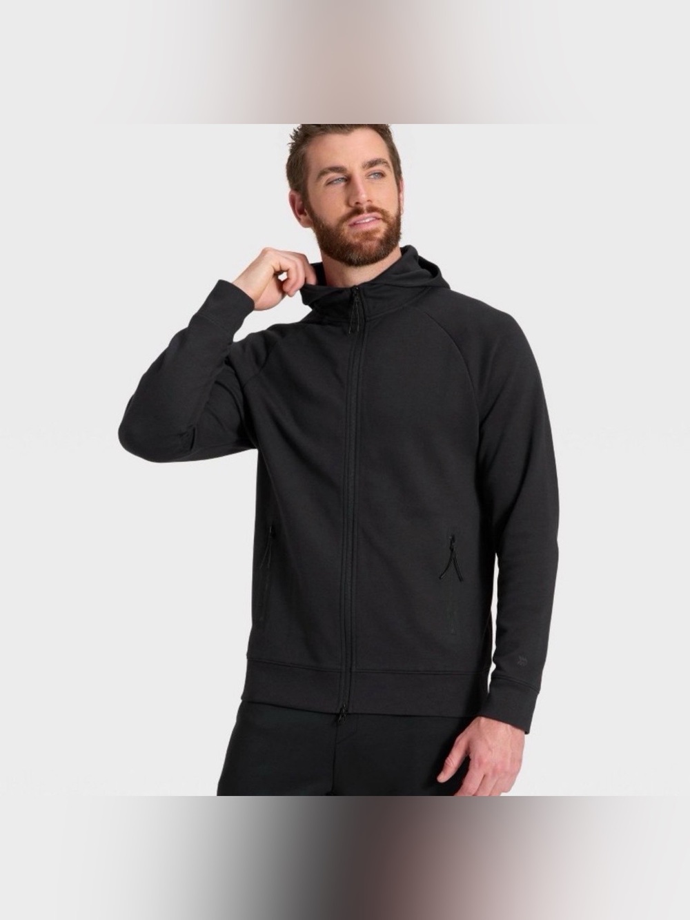 Men's Black Siro Ponte Full Zip Hooded Sweatshirt - All In Motion Size XL ✨